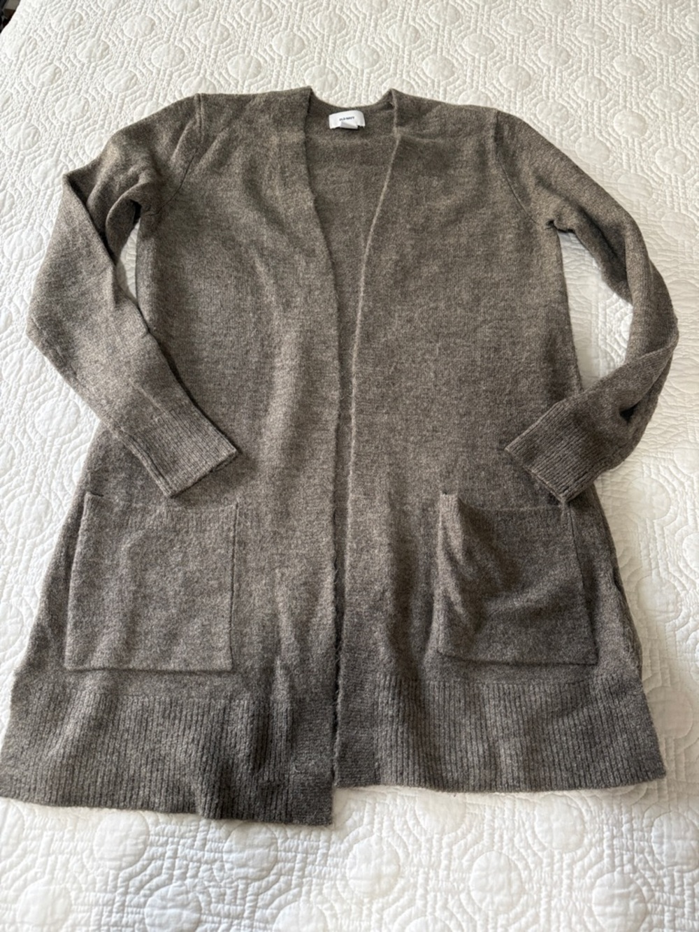 Old Navy Open-Front Long Cardigan - Taupe Brown